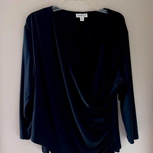 Flattering cross body black shirt
